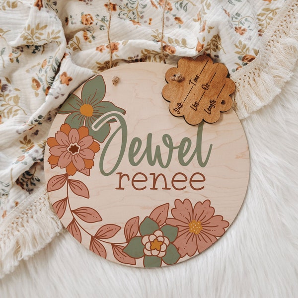 Boho Floral Hospital Door Hanger Etsy