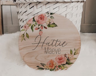 Birth Announcement Baby Announcement Name Sign Wood Sign Newborn Announcement Hospital Photo Prop Girl Reveal Baby Photo Props New Baby Sign