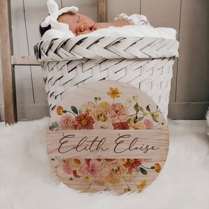 Baby Name Announcement Sign, Newborn Birth Sign, Wooden Sign for Baby Reveal, Baby Sign Personalized, Hospital Door Hanger, Baby Shower Gift