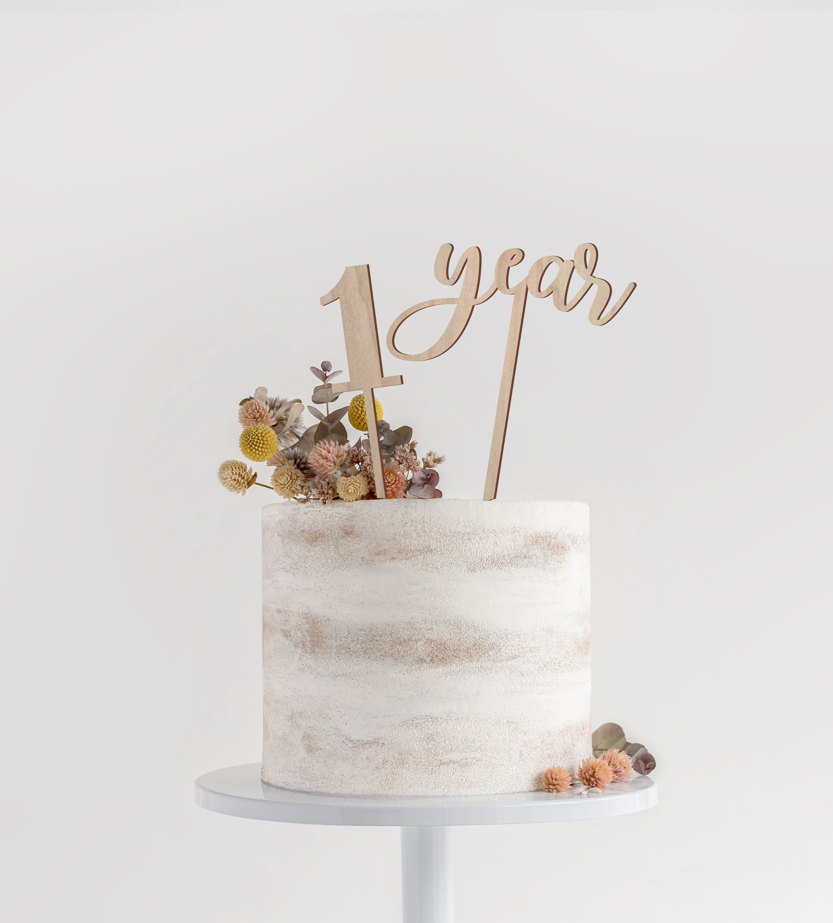 Cake topper anniversaire en bois - MODERN CONFETTI