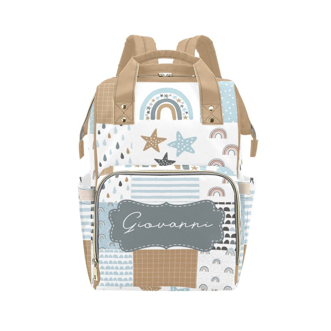 Patchwork Custom Diaper Bag Baby Name Diaper Bag Etsy