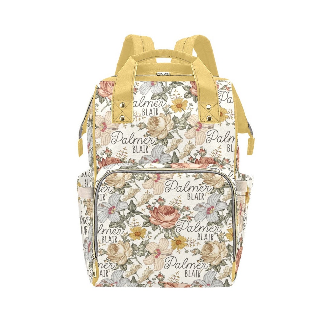 Personalized Diaper Bag Baby Name Diaper Bag Hibiscus Rose Etsy