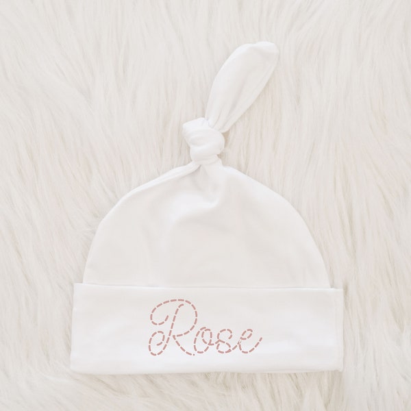 Embroidered Baby Knotted Hats Etsy
