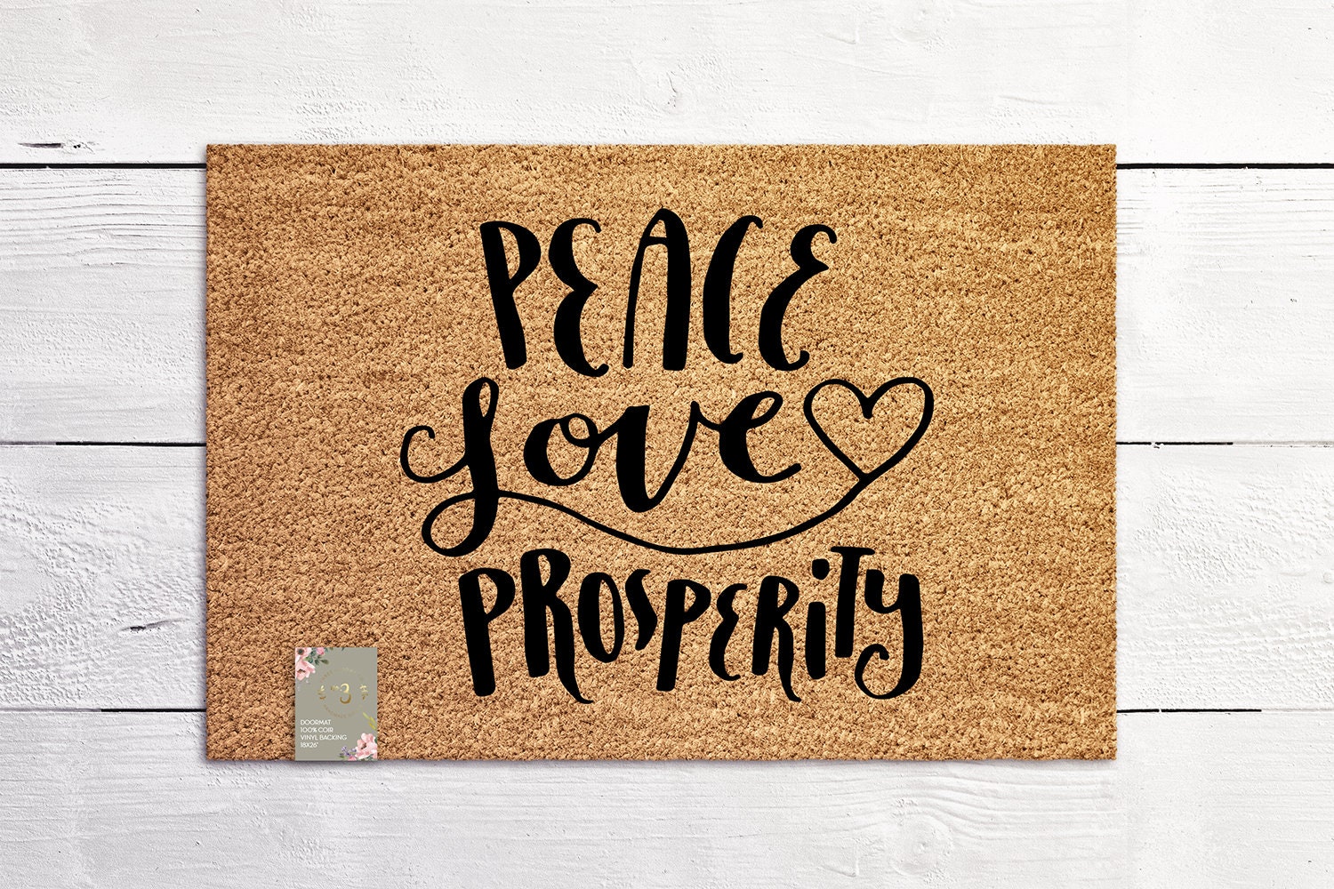 New Year Doormat Peace Love Prosperity Housewarming Gift New Etsy