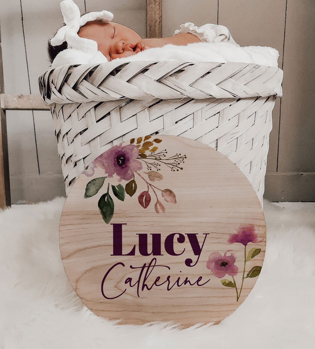 Baby Name Announcement Sign Birth Stats Wood Sign Newborn Announcement ...