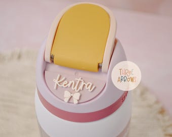 Owala Accessories Freesip Name Plate, Coquette Adhesive Custom Solids Water Bottle Topper Tag Personalized, 16/24/32/40oz Water Bottle Kids