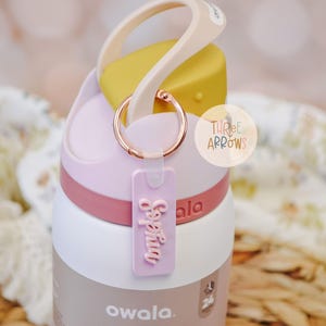 Water Bottle Name Charm, Owala Charm Freesip Name Tags, Stanley Custom Topper Tag Personalized, 16/24/32/40oz Name Water Bottle Tag for Kids