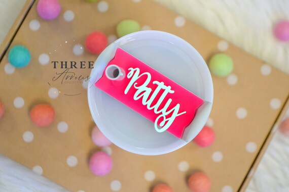 Hot Pink Stanley Cup Tumbler Name Plate Personalized, Fall Tumbler Name  Tags, Quencher Tumbler Topper, Stanley Lid H2.0 20oz, 30oz, 40oz, - Etsy