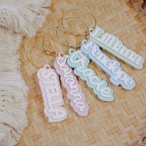 Diaper Bag Tag, Backpack Name Tag, Name Keychain, Personalized Bag Tag, Acrylic Keychain, Custom Name Keychain, Personalized Tag image 1