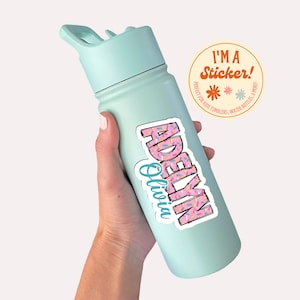 Water Bottle Sticker, Custom Name Decal, Name Stickers for Kids, Vinyl Name Decal, Name Sticker for Tumbler Cups, Custom Name Labels