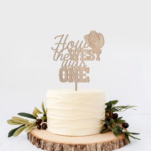 How the West was ONE Cowboy Themed Cake Topper for Toddler Birthday Cake Topper Baby Cake Topper Birthday Decor Baby shower Cake Topper