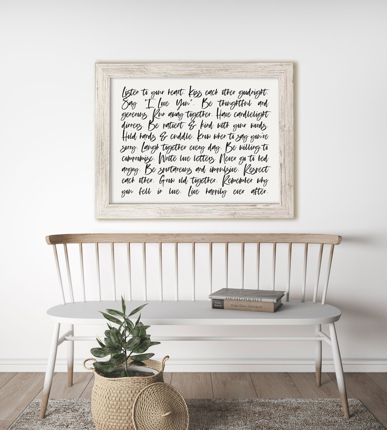 Love Story Love Guide Love Quote Farmhouse Bedroom Decor - Etsy