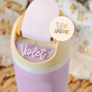 Owala Accessories Freesip Name Plate, Adhesive Custom Water Bottle Topper Tag Personalized, 16/24/32/40oz Water Bottle Tags for Kids Lid