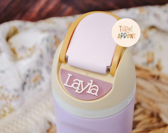 Owala Name Plate, Owala Accessories Freesip Adhesive Custom Water Bottle Topper Tag Personalized, 16/24/32/40oz Water Bottle Tags Kids Lid