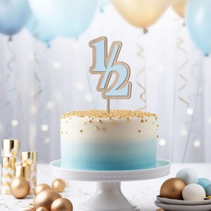 Half Year Cake Topper, Half Birthday Cake Topper, 6 Month Birthday, 6 Months Cake Topper for Baby Boy or Girl, Half way to One
