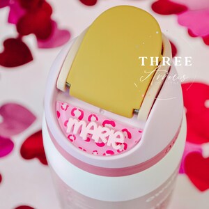 Valentine Owala Accessories Freesip Name Plate, Adhesive Custom Water Bottle Topper Tag Personalized, 16/24/32/40oz Water Bottle Tag for Lid