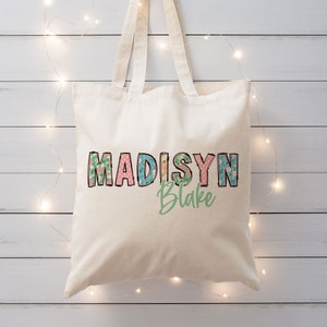 Kindergarten tote, personalized name tote for kids, Weekend Bag, sleepover bag, carry on tote bag, Summer Camp Sports, Kid overnight bag