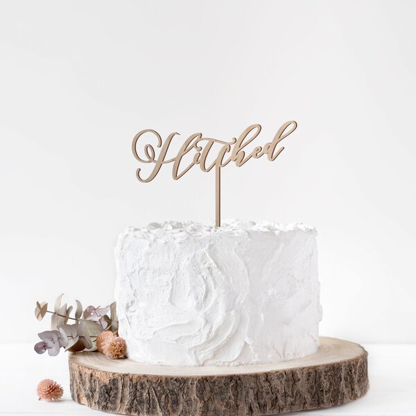 Hitched Cake Topper Etsy