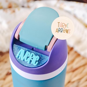 Owala Accessories Freesip Name Plate, Adhesive Custom Water Bottle Topper Tag Personalized, 16/24/32/40oz Water Bottle Tags for Kids Lid