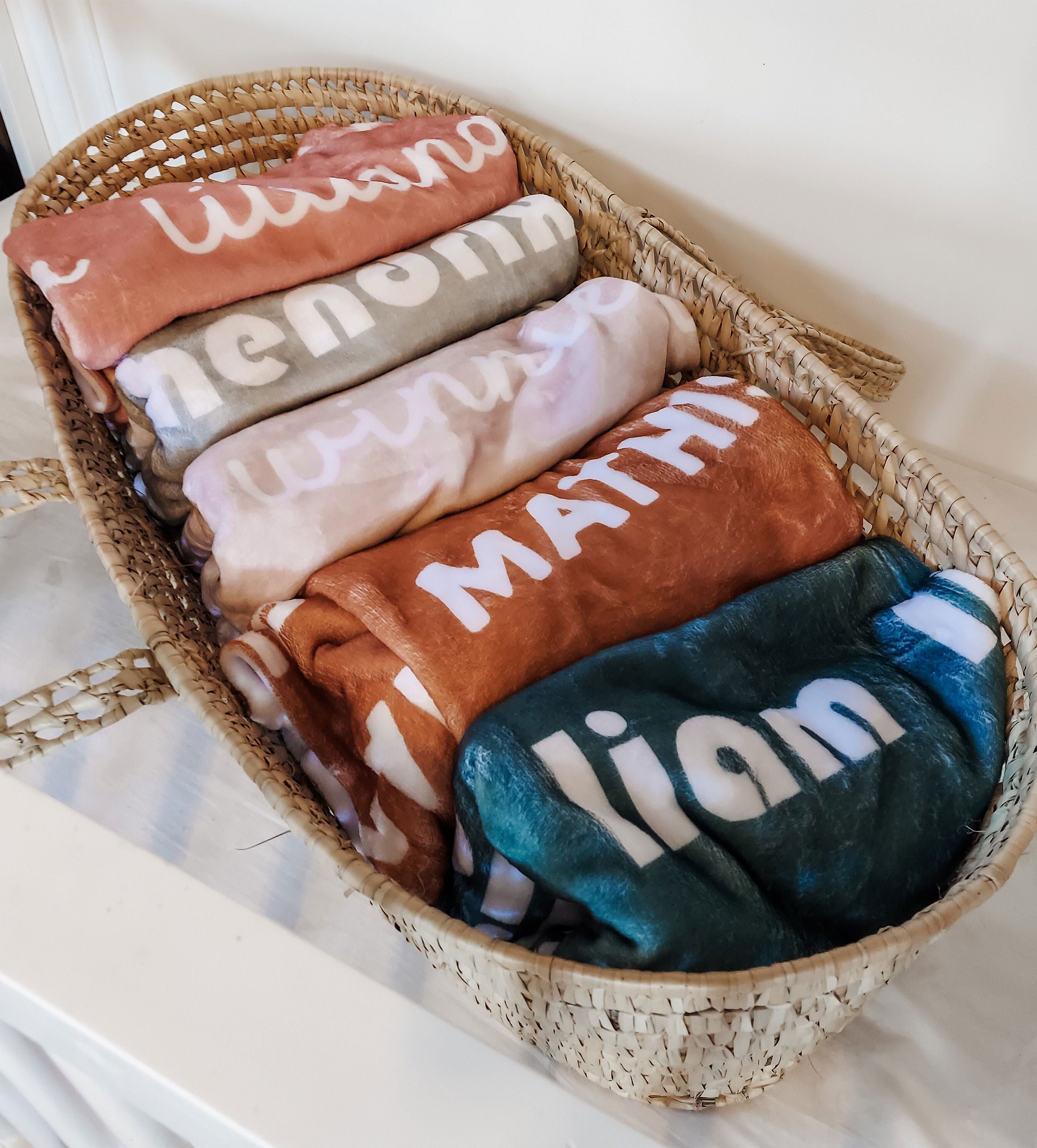 Minky Name Blanket Personalized Baby Plush Blanket Earthy Etsy