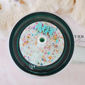 BruMate Era Topper Name Plate, Glitter Flake Tumbler Topper Tag Personalized, 30/40oz Tumbler Name Tags for Era Tumbler Topper for Lid