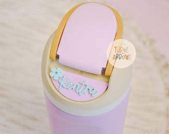 Owala Name Plate, Owala Accessories Freesip Adhesive Custom Water Bottle Topper Tag Personalized, 16/24/32/40oz Water Bottle Tags Kids Lid