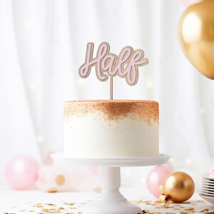 Half Year Cake Topper, Half Birthday Cake Topper, 6 Month Birthday, 6 Months Cake Topper for Baby Boy or Girl, Half way to One