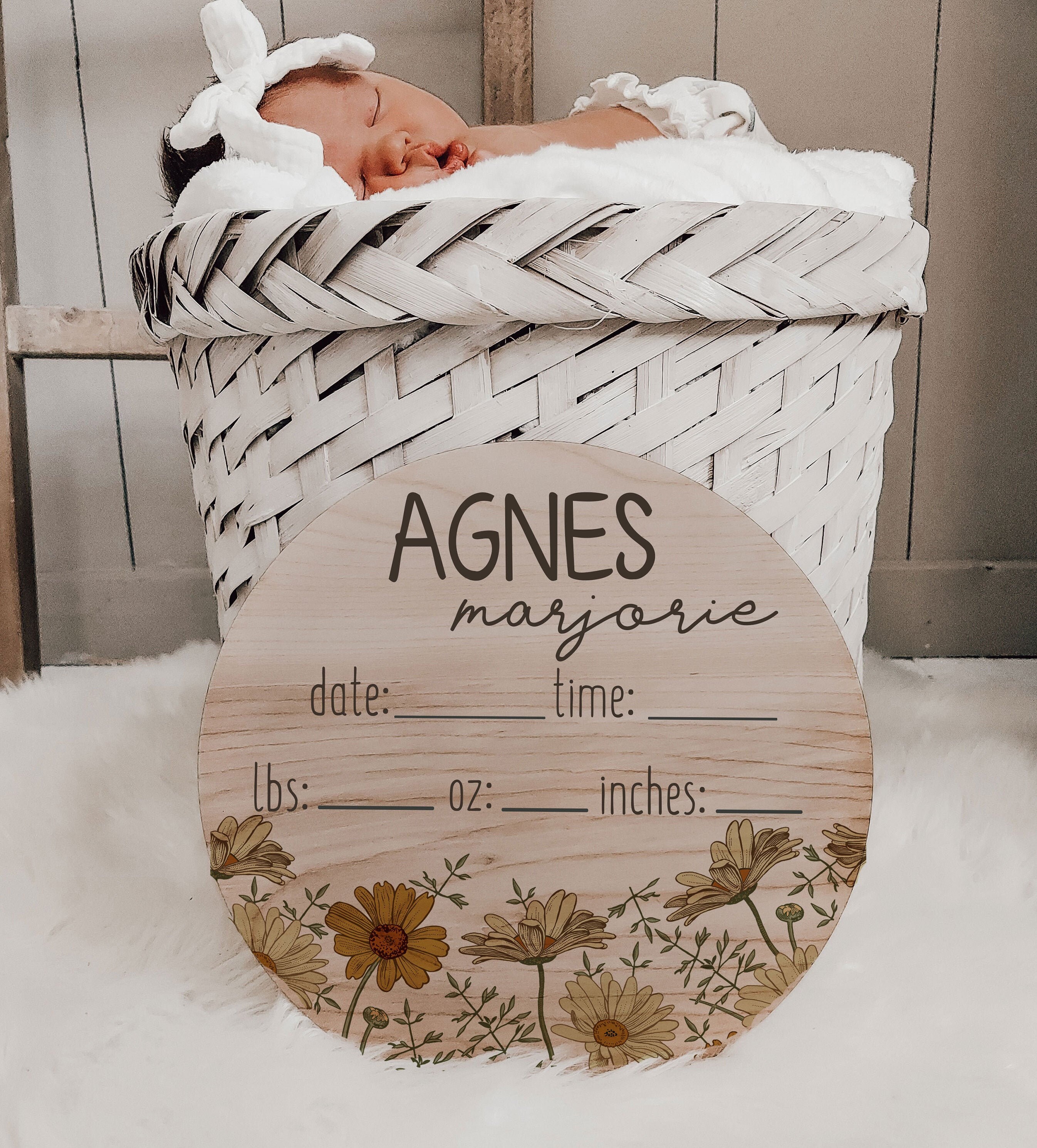 Vintage Floral Birth Stats Baby Announcement Name Sign Wood Sign ...