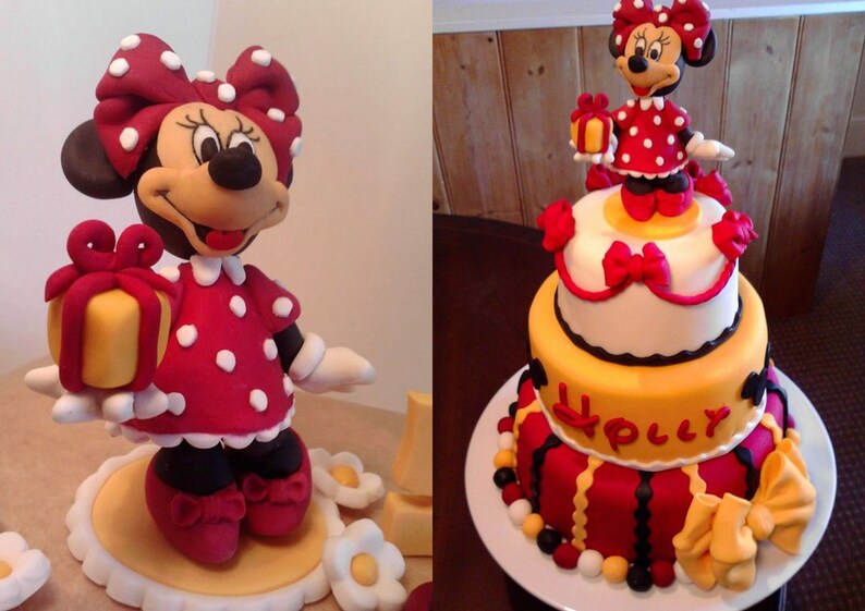 Handmade 3d Minnie Mouse Cake Topper Birthday Decoration Etsy