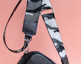 Camouflage Replacement Adjustable Cotton Strap with leather ends For Messenger and Crossbody Bags