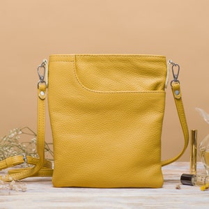 Petit sac à bandoulière en cuir - Sac à main porté épaule pour femme - Sac messager en cuir avec fermeture à glissière - Style tendance pour un usage quotidien