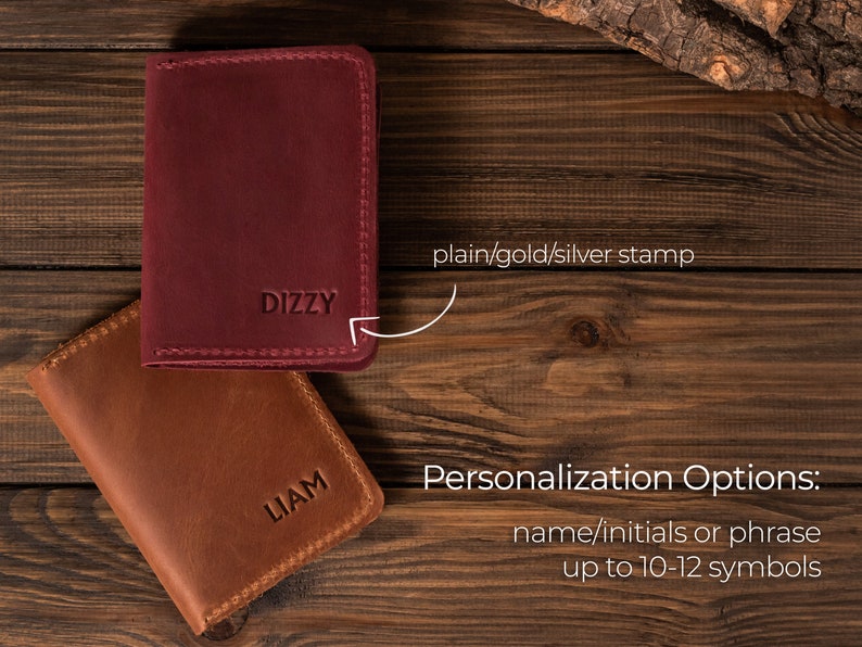 Cartera de cuero personalizada para hombre, billetera delgada con bolsillo frontal, tarjetero de cuero, billetera de cuero personalizada para hombre, regalo para hombre imagen 9