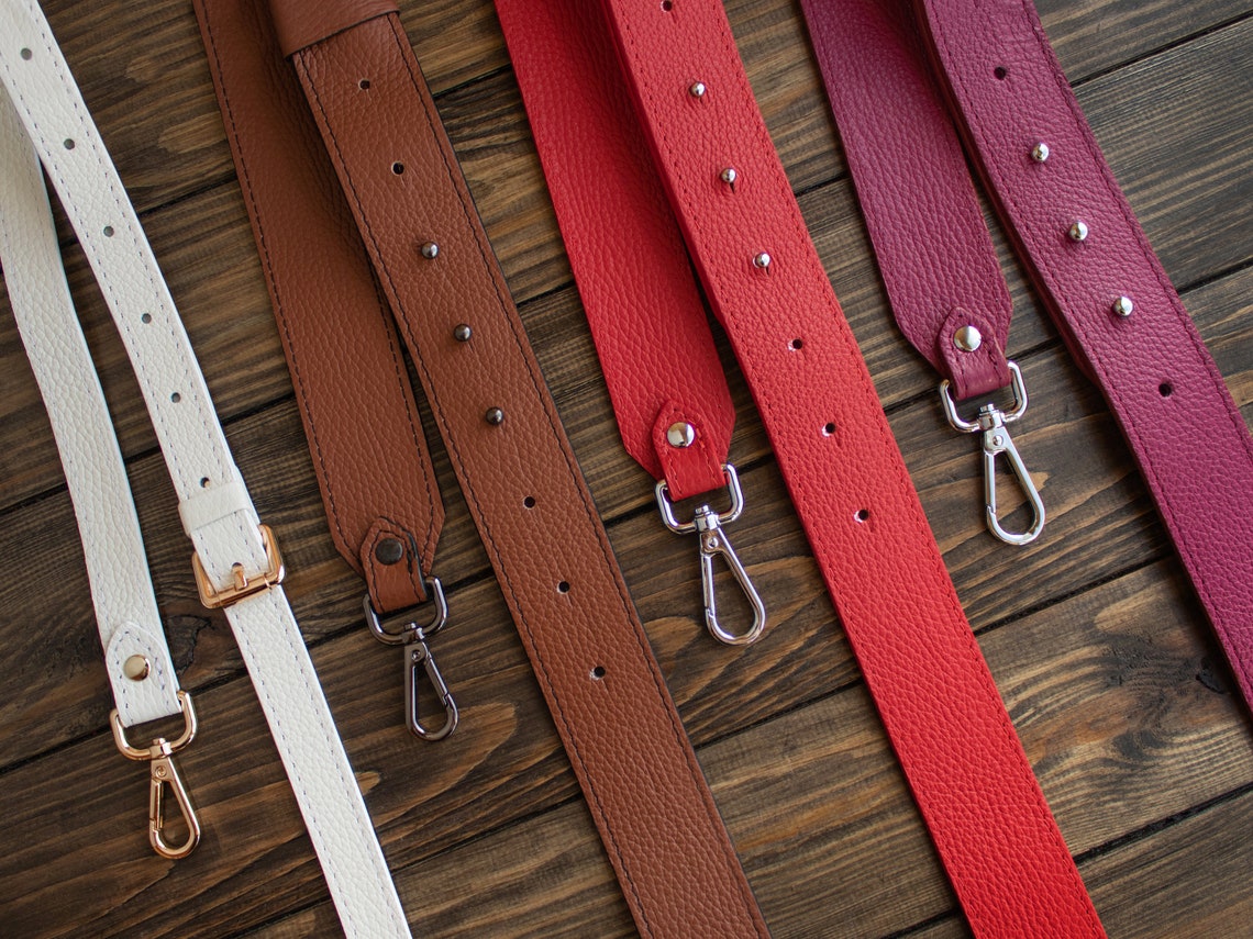 White Adjustable Leather Bag Strap Messenger bag strap Etsy