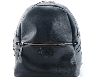 Black Backpack, Large Unisex Rucksack, Genuine Leather Travel Bag, Backpack For Laptop, Leather Bag For School, College, Office Work