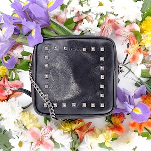 Woman leather black square bag, leather Clutch bag, Small leather bag, Black brick bag, leather crossbody bag, mini crossbody bag