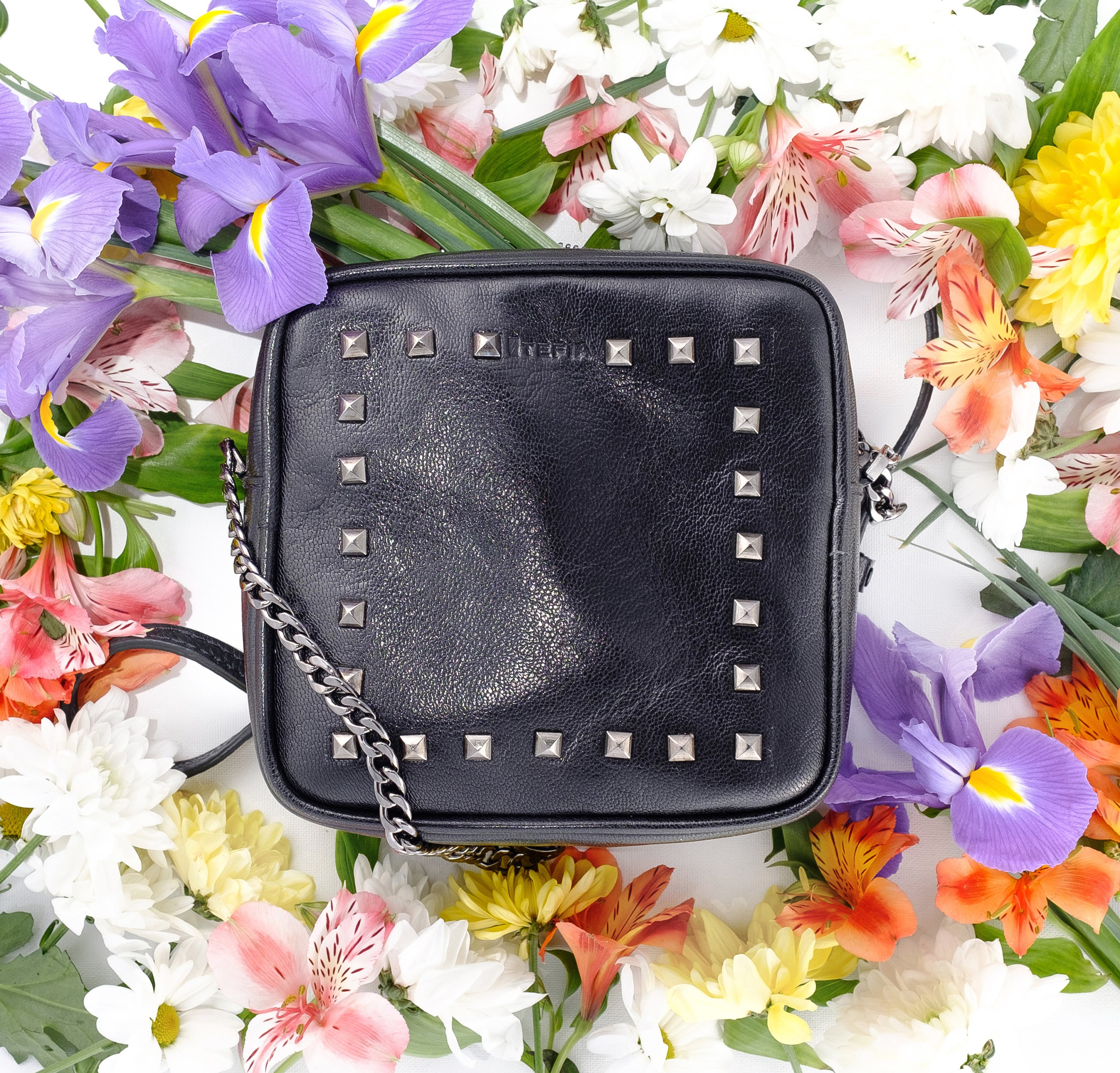 Woman leather black square bag, leather Clutch bag, Small leather bag, Black brick bag, leather crossbody bag, mini crossbody bag