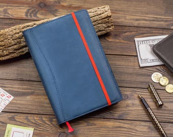 Personalized Leather Notebook Cover, Custom Journal Cover With Name or Initials, Handmade Writer Gift