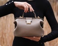 LEATHER DOCTOR BAG - Modern Lady Bag - Soft Taupe Leather Crafted Doctor Style Handbag - Cross Body Bag - Women Accessories - Travel Purse product logo