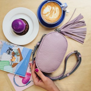 Bolsa de cintura feminina de lavanda, pochete de couro, bolsa de cinto de couro rosa, bolsas de cinto femininas, bolsa de cintura, pochetes para mulheres