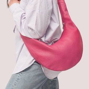 Lange Henkel Leder Hobo Bag - Leder Umhängetasche - Slouchy Leder Geldbörse - Weiche Leder Alltagstasche - Ledertasche - Geschenk für Sie