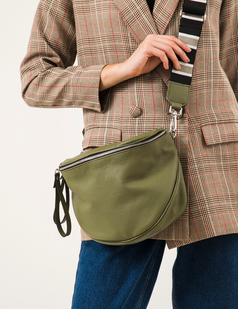 Black Leather Fanny Pack Designer Fanny Pack Messenger Bag Etsy