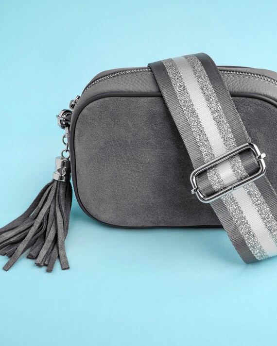 Striped adjustable Replacement Silver Strap For crossbody Bag Etsy