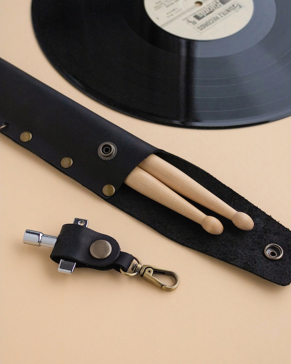 DRUMSTICK HOLDER - DRUMSTICK Case -Drumstick Instrument Leather Case Gift For Drummer - Music Accessories - Drummer Band Logo Case