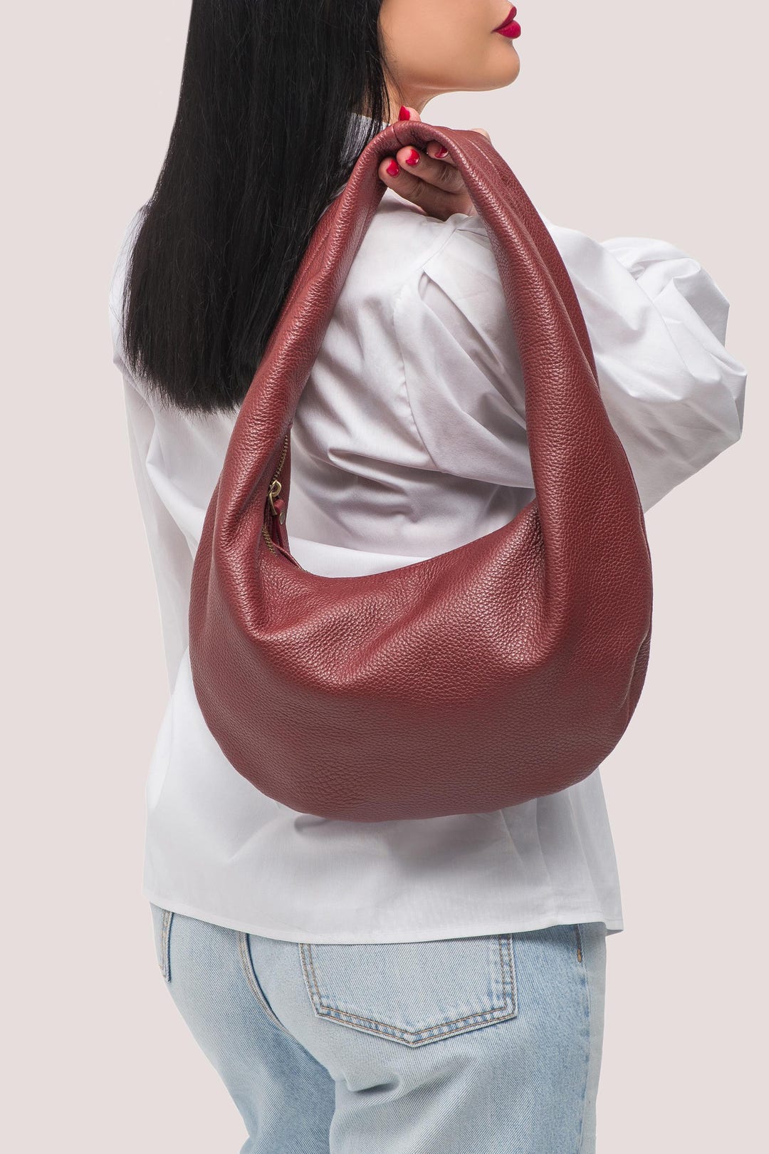 ◆ NYXX ◆ P.O.M HOBO BAG BURGUNDY MUSINSA | NYXX P.O.M HOBO BAG BURGUNDY