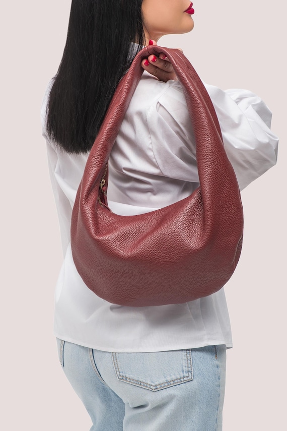 Small Crescent Shoulder Bag – Vegan Leather Hobo Purse, Adjustable Strap, Crossbody For Women - View #6