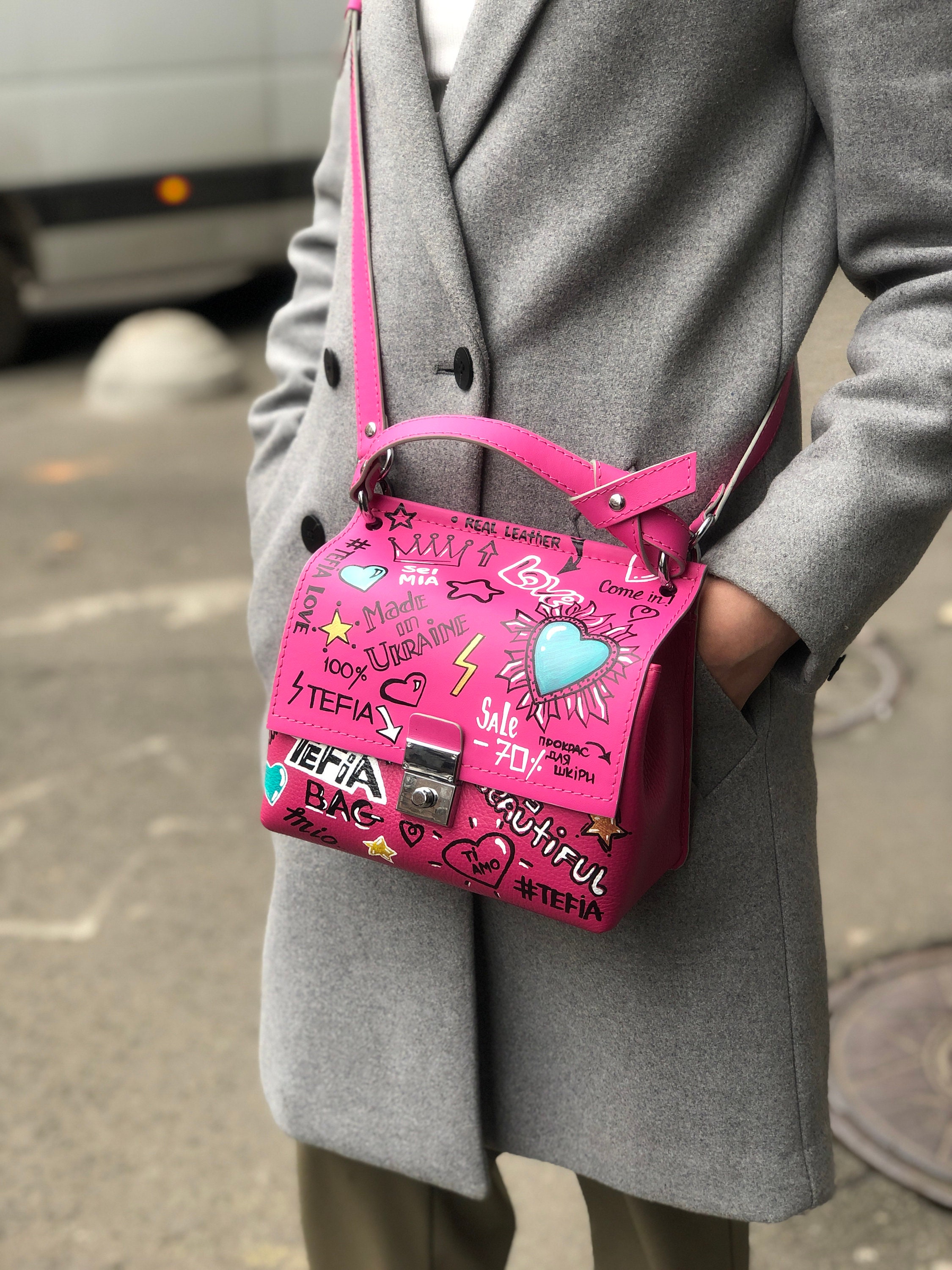 designer graffiti bag