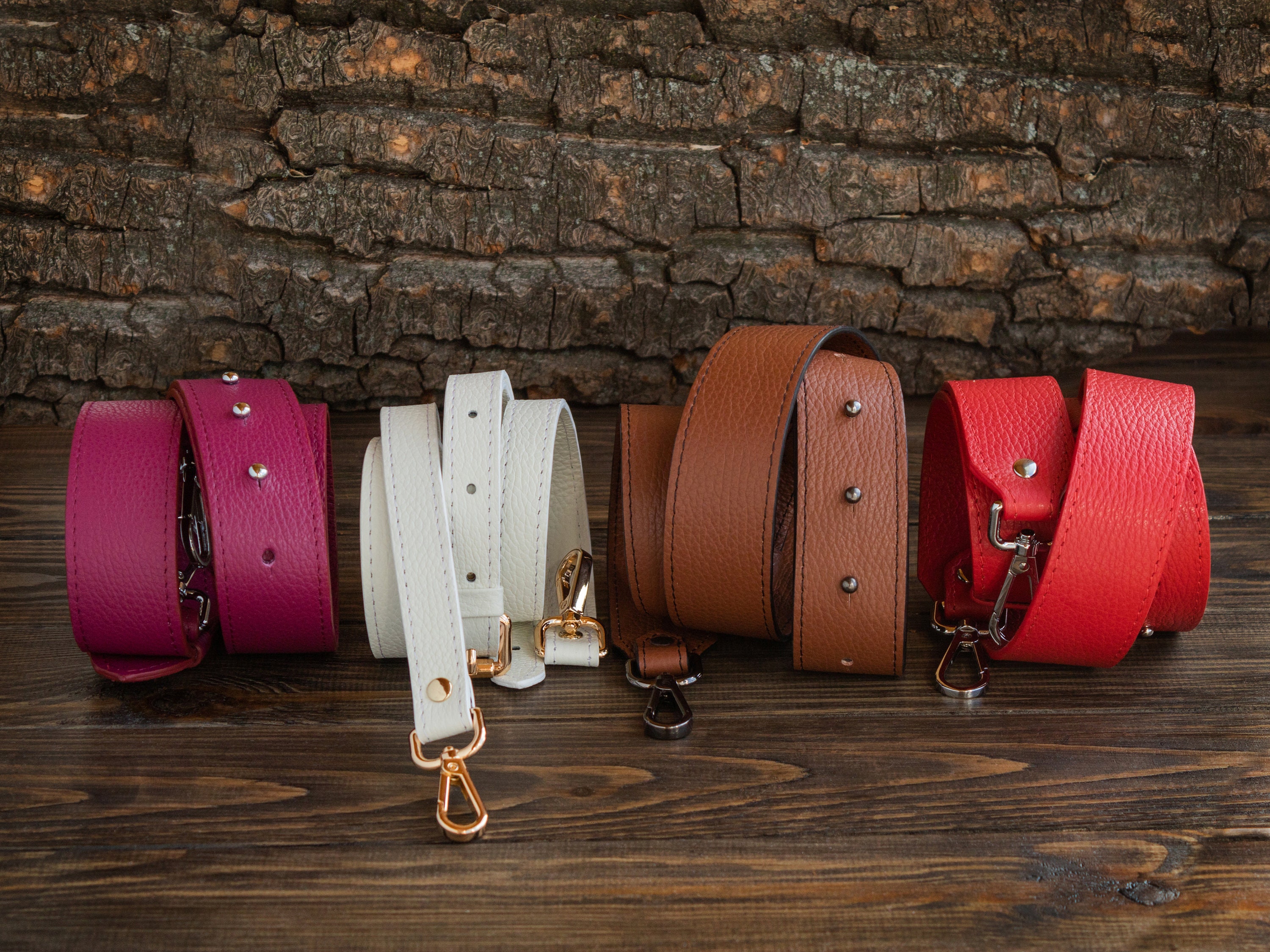 White Adjustable Leather Bag Strap Messenger bag strap Etsy