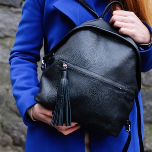 Sac à dos en cuir noir pour femme, sac à dos scolaire, sac à dos pour tous les jours, sac à dos hipster, sac à dos pour ordinateur portable, sac pour femme