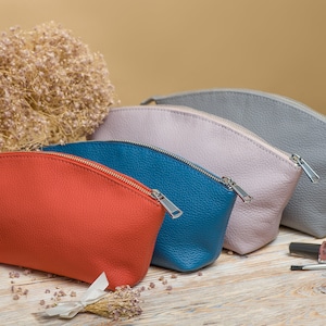 Leder Make-up Tasche mit Name, Muttertag personalisierte Geschenk, Benutzerdefinierte Monogramm Kosmetiktasche für Sie