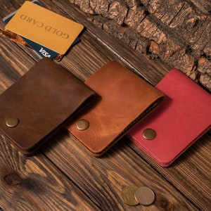 Cartera de cuero negro personalizada, titular de tarjeta de crédito para hombres, billetera minimalista, billetera de soporte de identificación para hombres, regalo para él o ella imagen 8